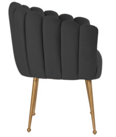 Eetkamerstoel Sorrento Velvet Zwart / Goud