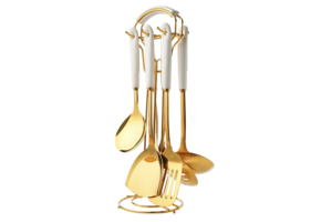 Kookgerei 7-delig - wit/goud