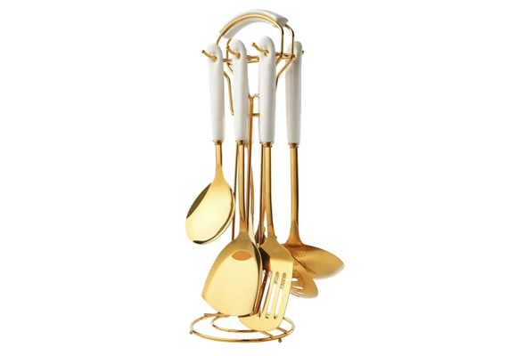 Kookgerei 7-delig - wit/goud