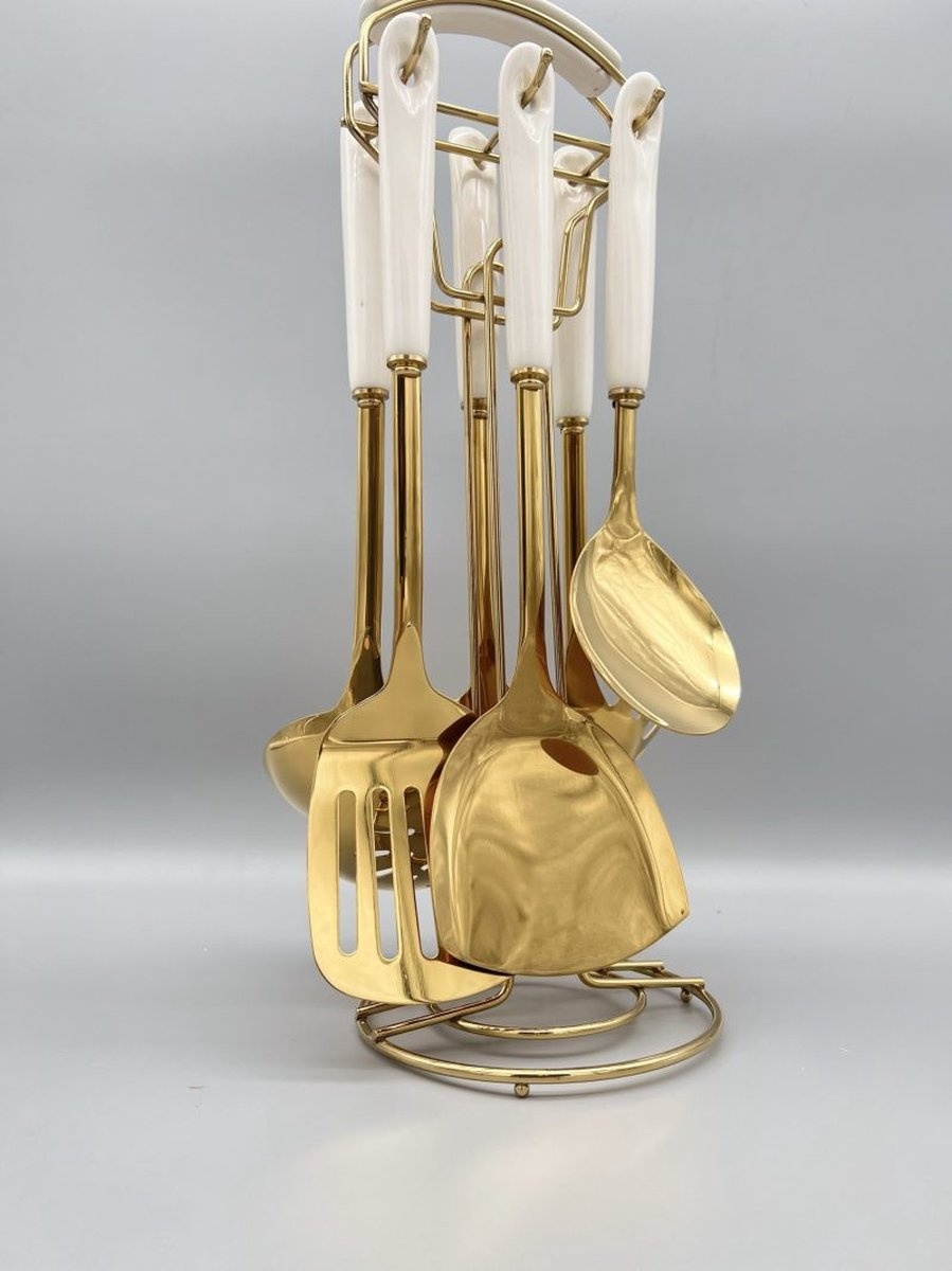 Kookgerei 7-delig - wit/goud