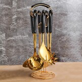 Kookgerei 7-delig - zwart/goud