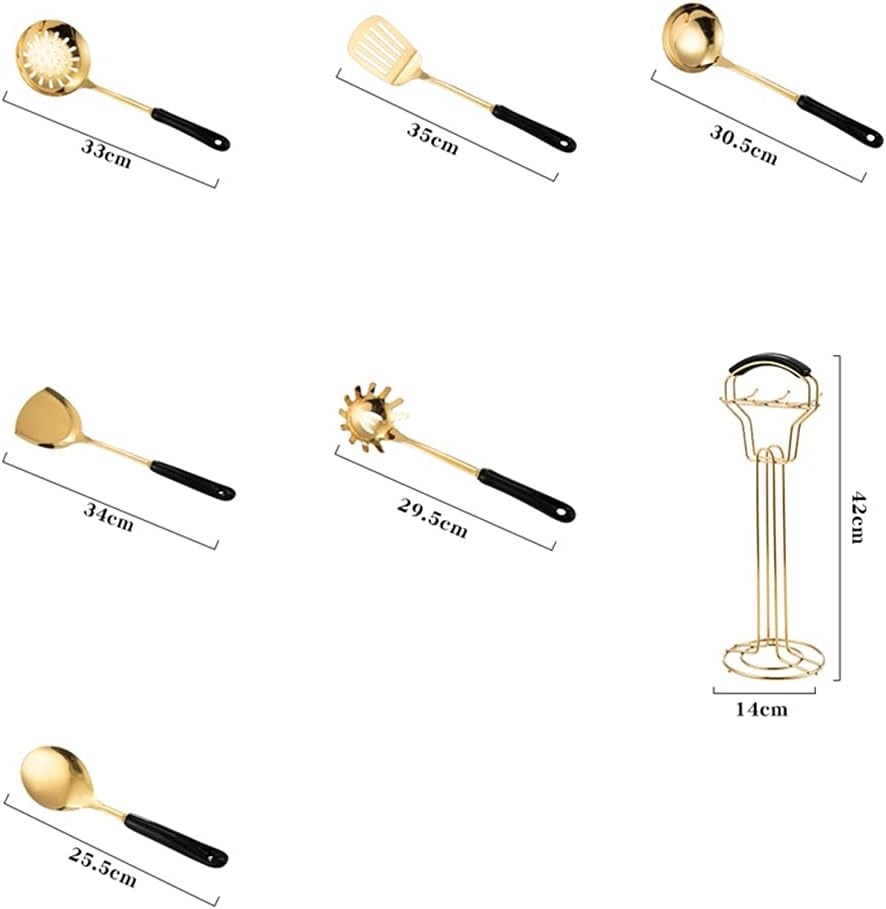 Kookgerei 7-delig - zwart/goud