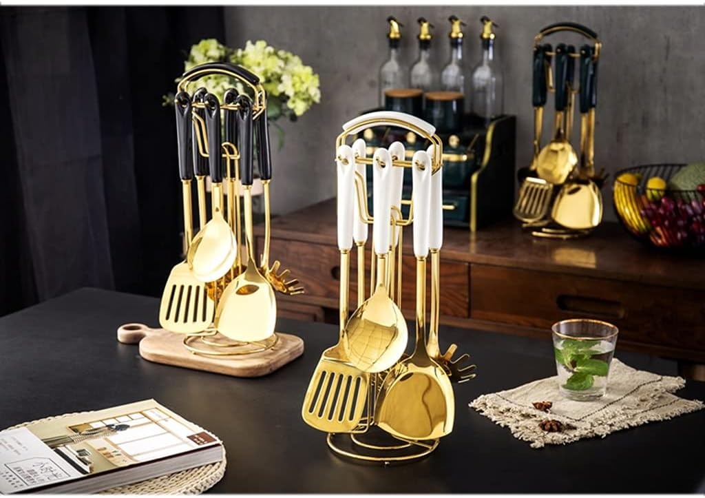 Kookgerei 7-delig - zwart/goud