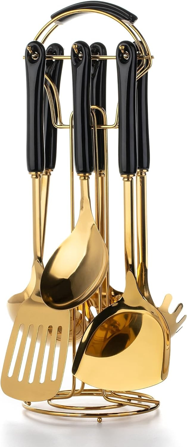 Kookgerei 7-delig - zwart/goud