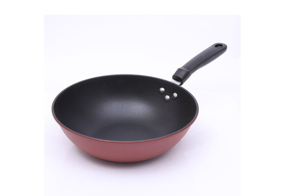 Wokpan 34 cm - anti-aanbaklaag Rood| PFOA vrij