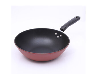 Wokpan 30 cm - anti-aanbaklaag Rood | PFOA vrij