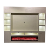 TV-Wandmeubel Valencia - Eiken gefineerd - 280 x 30 x 220 cm - Crème