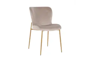 Eetkamerstoel Rosa - taupe/goud
