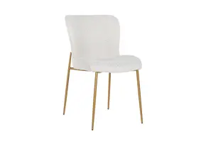 Eetkamerstoel Rosa - Bouclé wit / goud