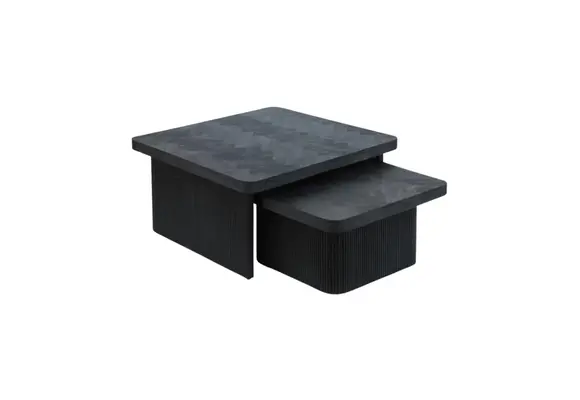 Salontafel Hampton - Visgraat Zwart | set van 2