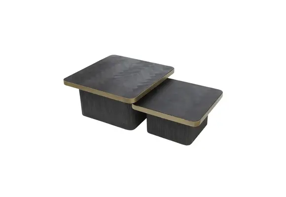Salontafel Hampton - Visgraat Zwart/Goud | set van 2