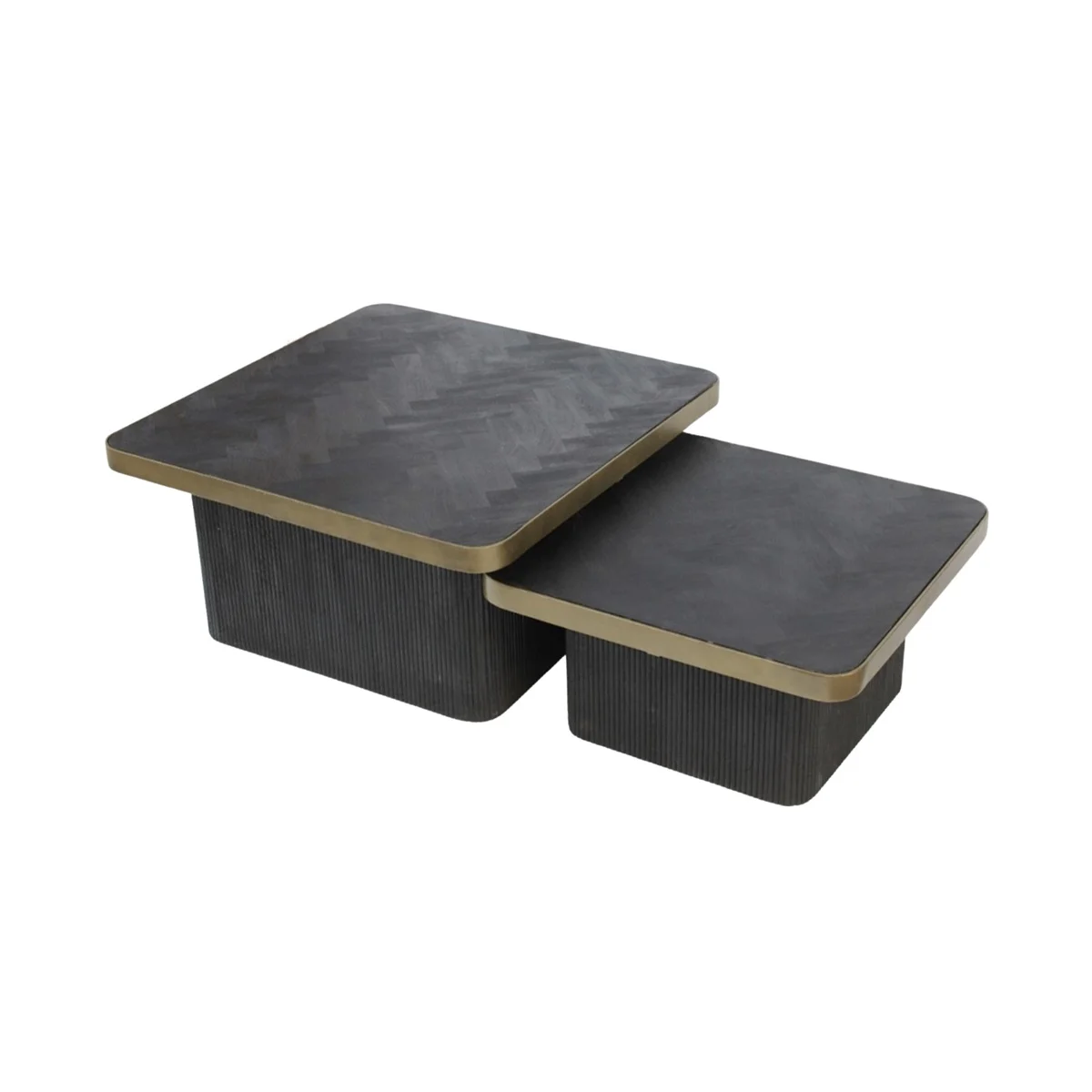 Salontafel Hampton - Visgraat Zwart/Goud | set van 2