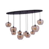 Hanglamp Apples Amber glas  10 lichts - Ovaal