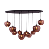 Hanglamp Apples Koper glas  10 lichts - Ovaal