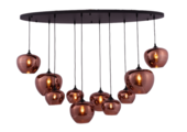 Hanglamp Apples Koper glas  10 lichts - Ovaal