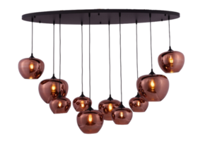 Hanglamp Apples Koper glas  10 lichts - Ovaal