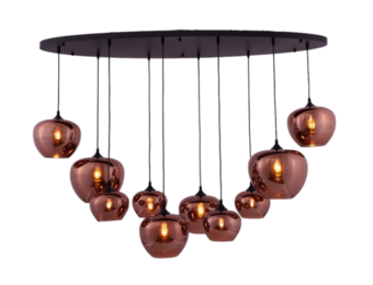 Hanglamp Apples Koper glas  10 lichts - Ovaal