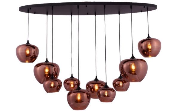 Hanglamp Apples Koper glas  10 lichts - Ovaal