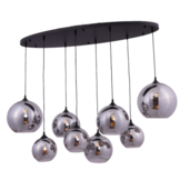 Hanglamp Ronde bollen Smoke glas  8 lichts - Ovaal
