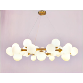 Hanglamp Infinity opaal glas | 35 lichts - Goud