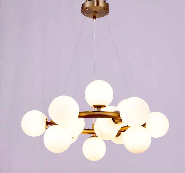 Hanglamp Infinity opaal glas | Goud