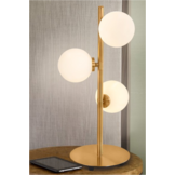 Tafellamp Infinity opaal glas | 3 lichts - Goud