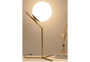 Tafellamp Burb opaal glas | 1 lichts - Goud