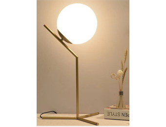 Tafellamp Burb opaal glas | 1 lichts - Goud