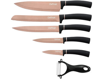 Cheffinger messenset Rosé Zwart  6-delig