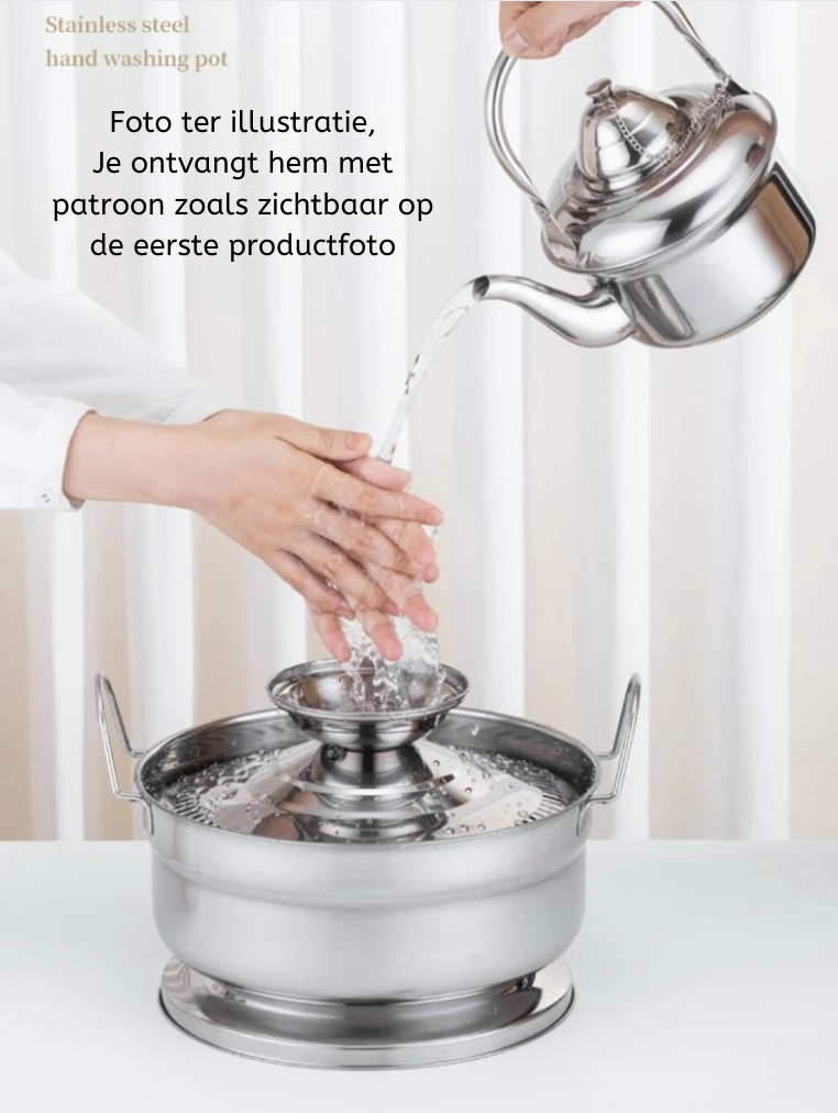Marokkaanse Handwas set Chlal/Tasa - met patroon Roestvrij Staal