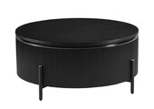 Salontafel Woodville Zwart Eiken Fineer | Ø100 cm