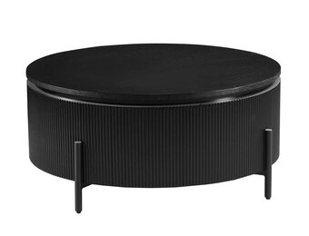 Salontafel Woodville Zwart Eiken Fineer | Ø100 cm