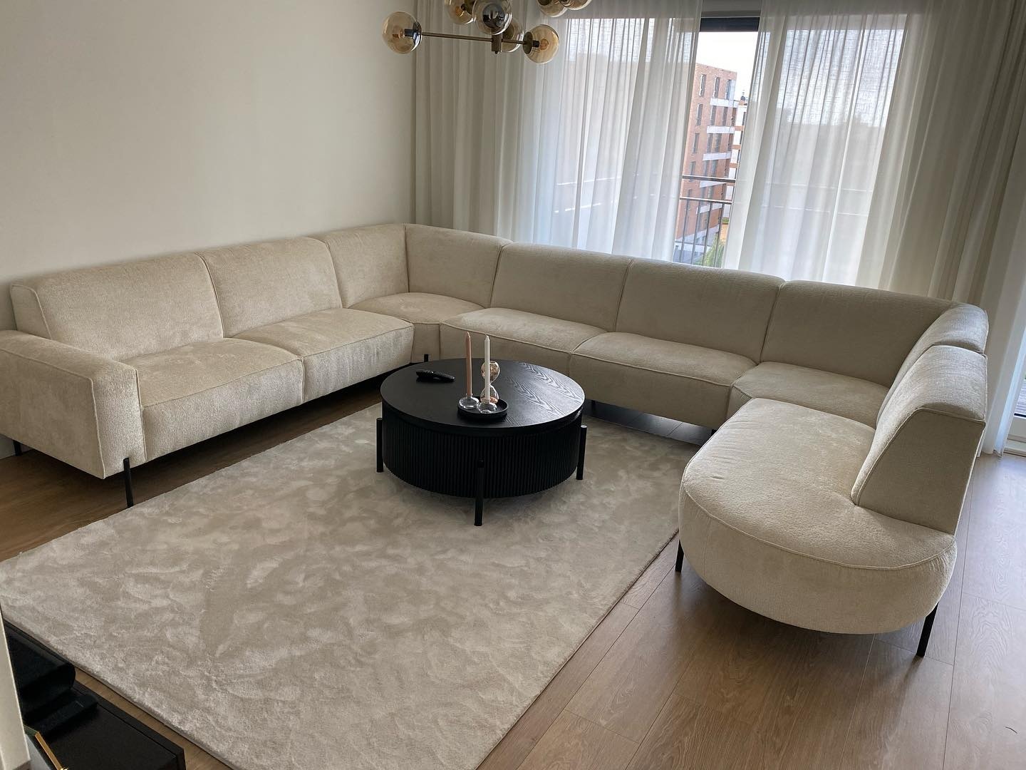 Salontafel Woodville Zwart Eiken Fineer | Ø100 cm