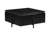 Salontafel Woodville Zwart Eiken Fineer | 90 x 90 cm