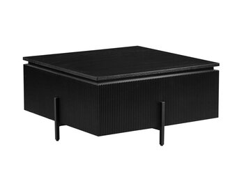 Salontafel Woodville Zwart Eiken Fineer | 90 x 90 cm