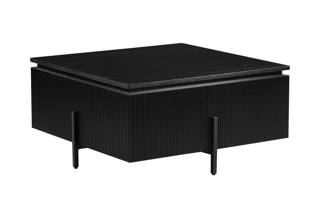 Salontafel Woodville Zwart Eiken Fineer | 90 x 90 cm