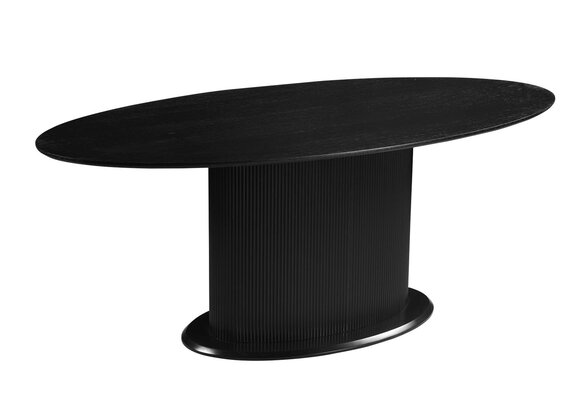 Eettafel Woodville | Zwart Eiken Fineer - Ovaal