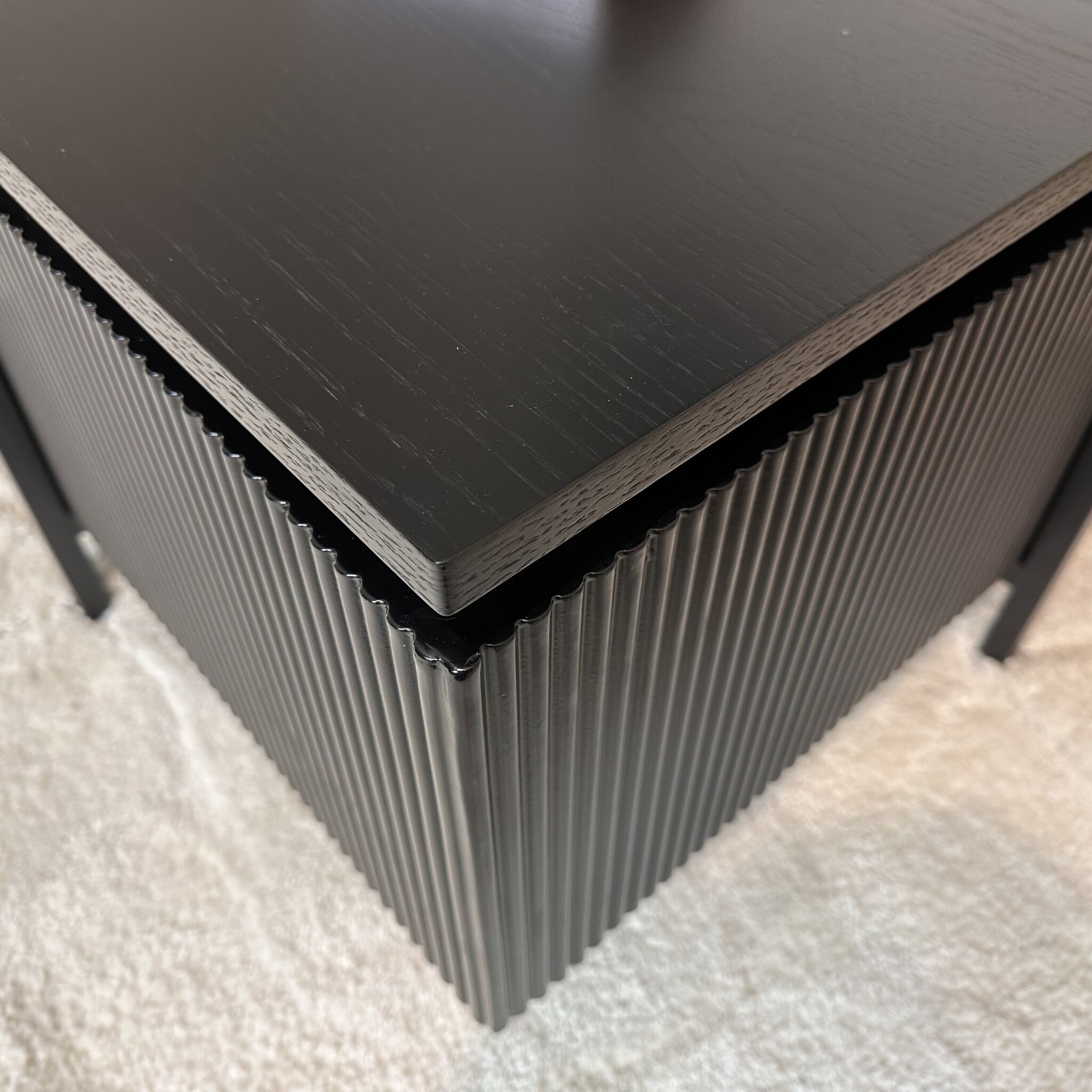 Salontafel Woodville Zwart Eiken Fineer | 90 x 90 cm