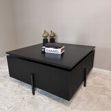 Salontafel Woodville Zwart Eiken Fineer | 90 x 90 cm