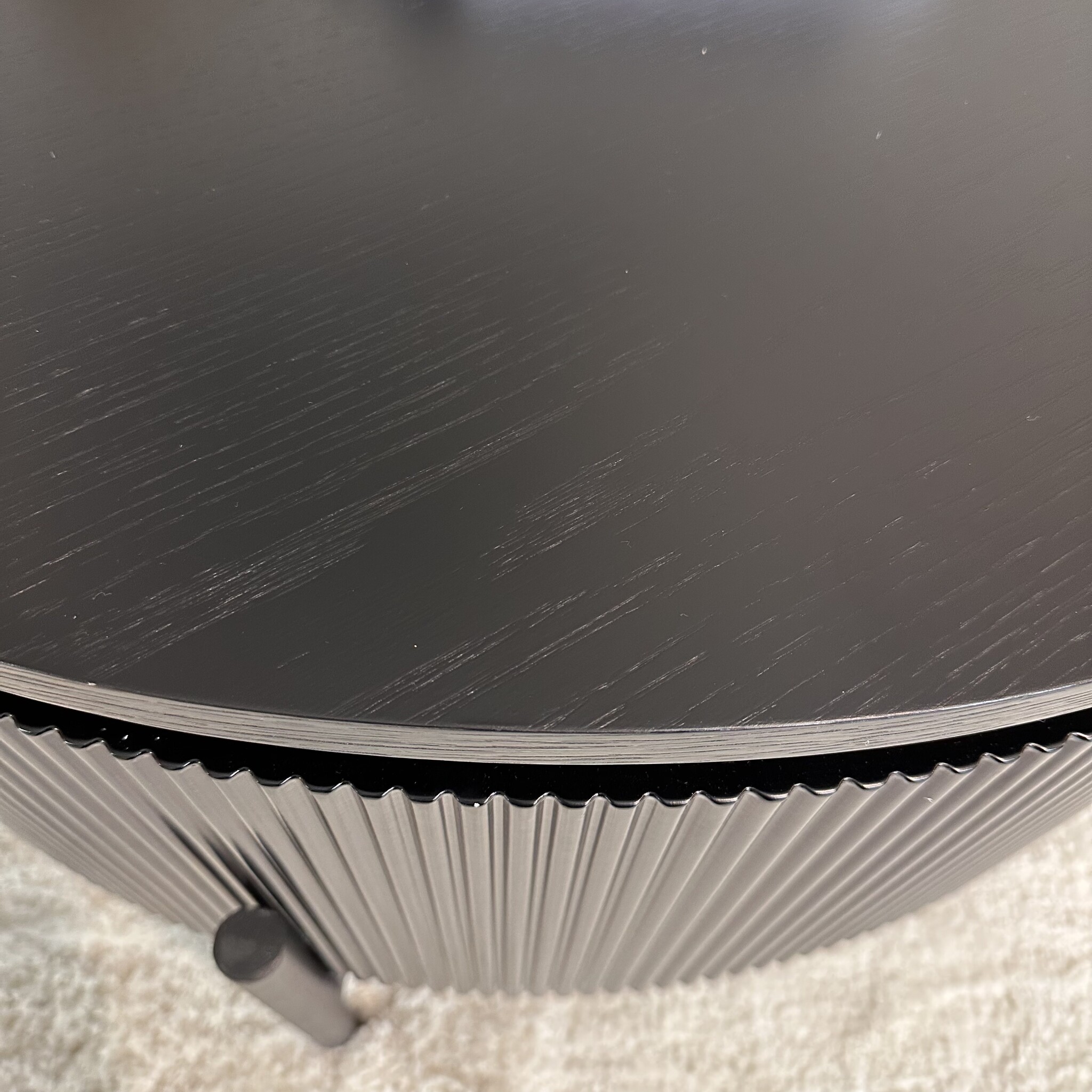 Salontafel Woodville Zwart Eiken Fineer | Ø100 cm