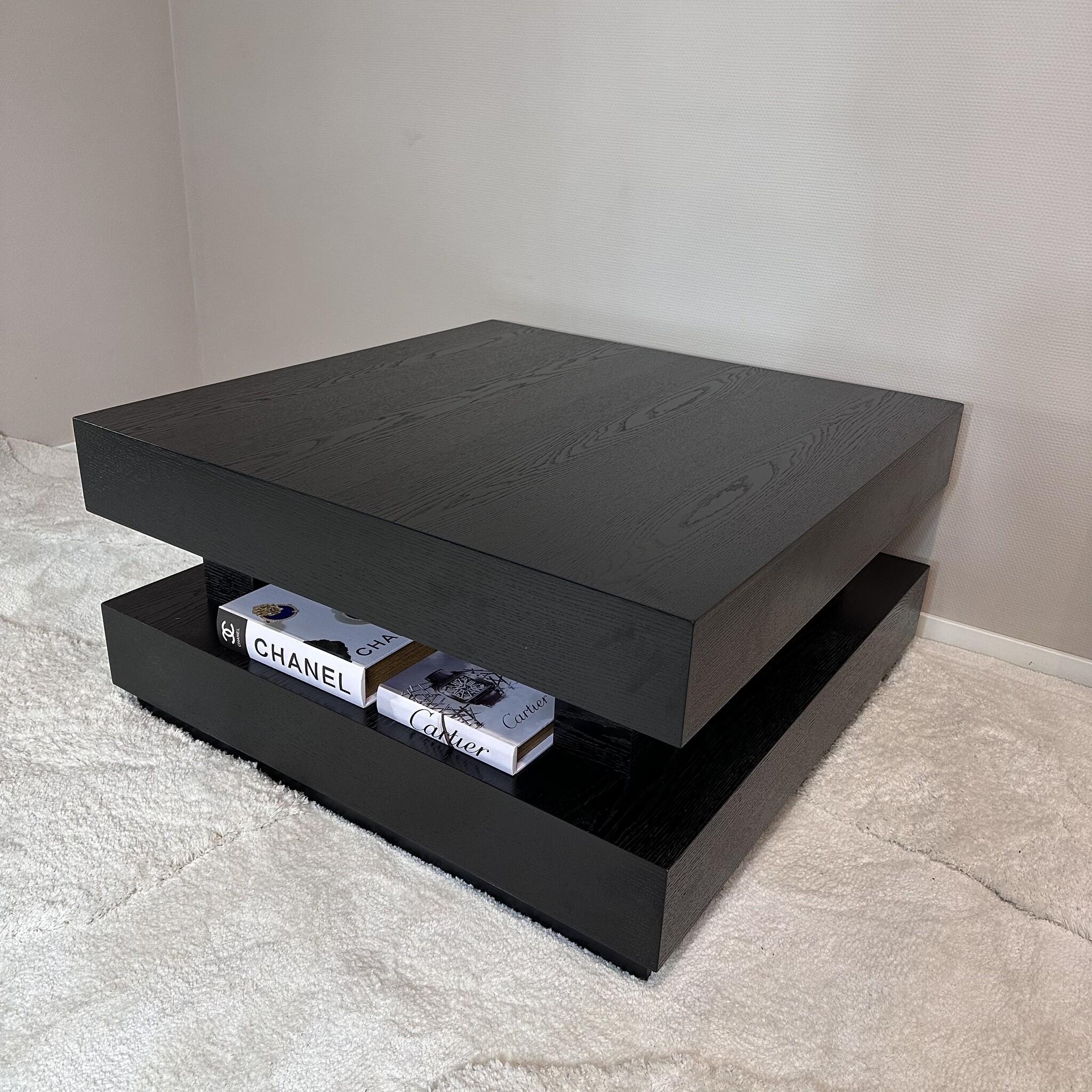 Salontafel Blackwood Zwart Eiken Fineer | 90 x 90