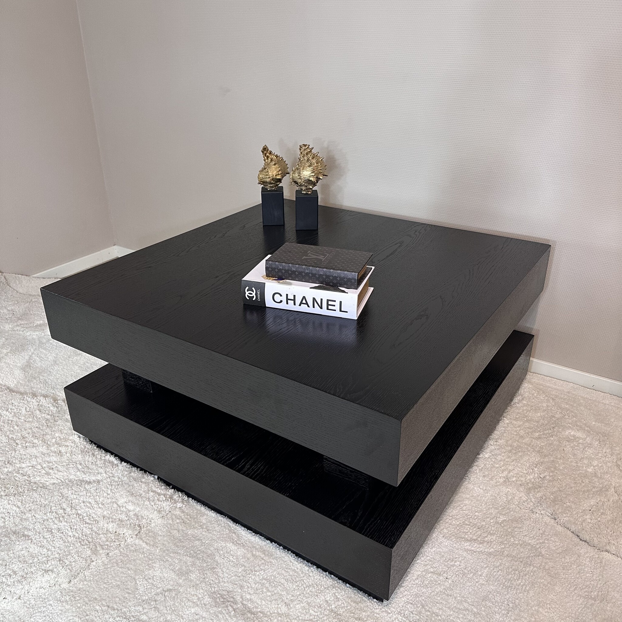 Salontafel Blackwood Zwart Eiken Fineer | 90 x 90