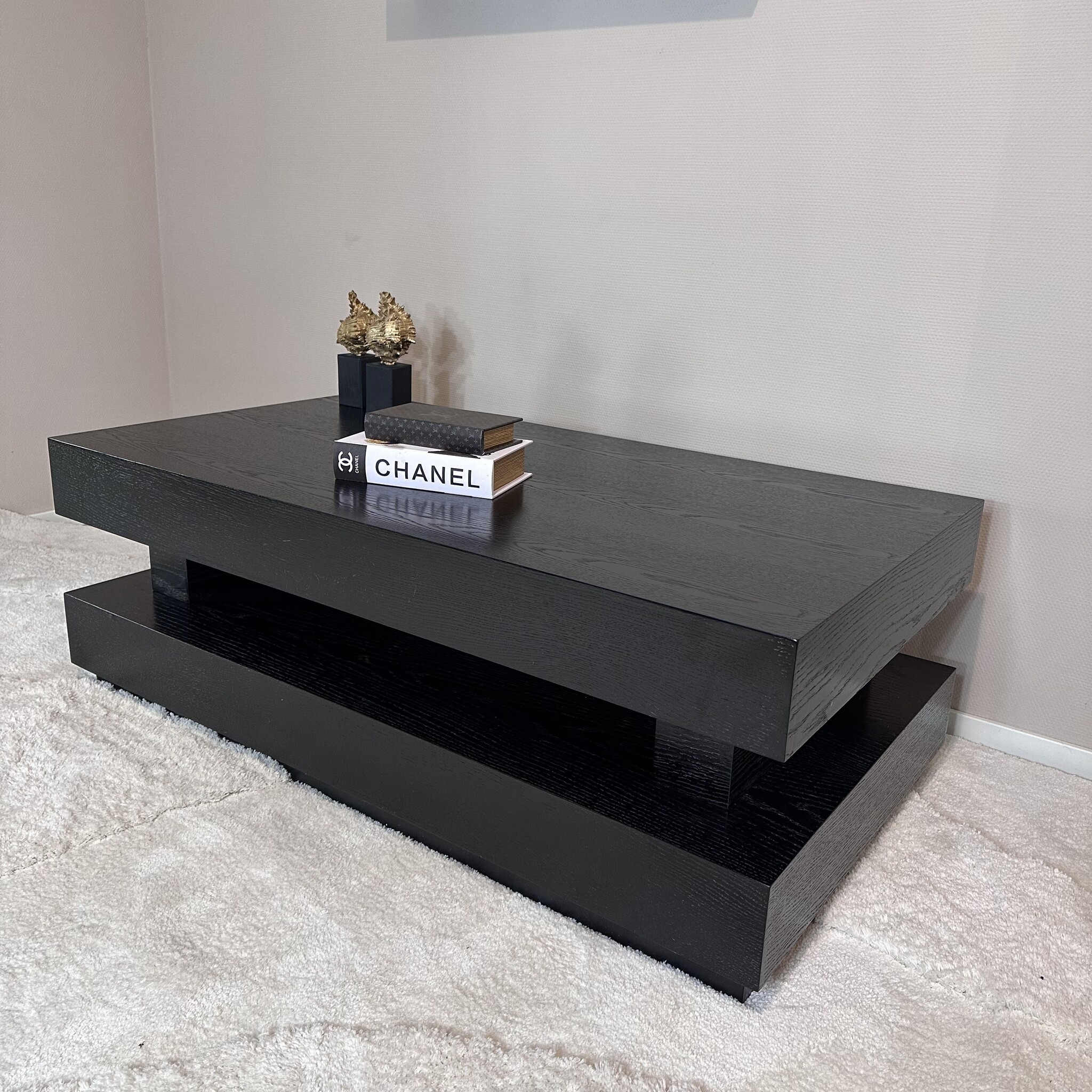 Salontafel Blackwood Zwart Eiken Fineer | Rechthoekig