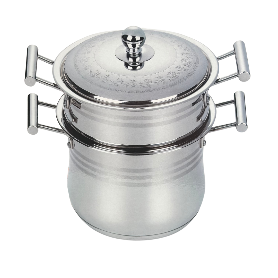 Couscous pan / stoompan - Roestvrijstaal - Sierdeksel