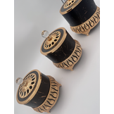 Bewaarpotten set van 3 - zwart/goud