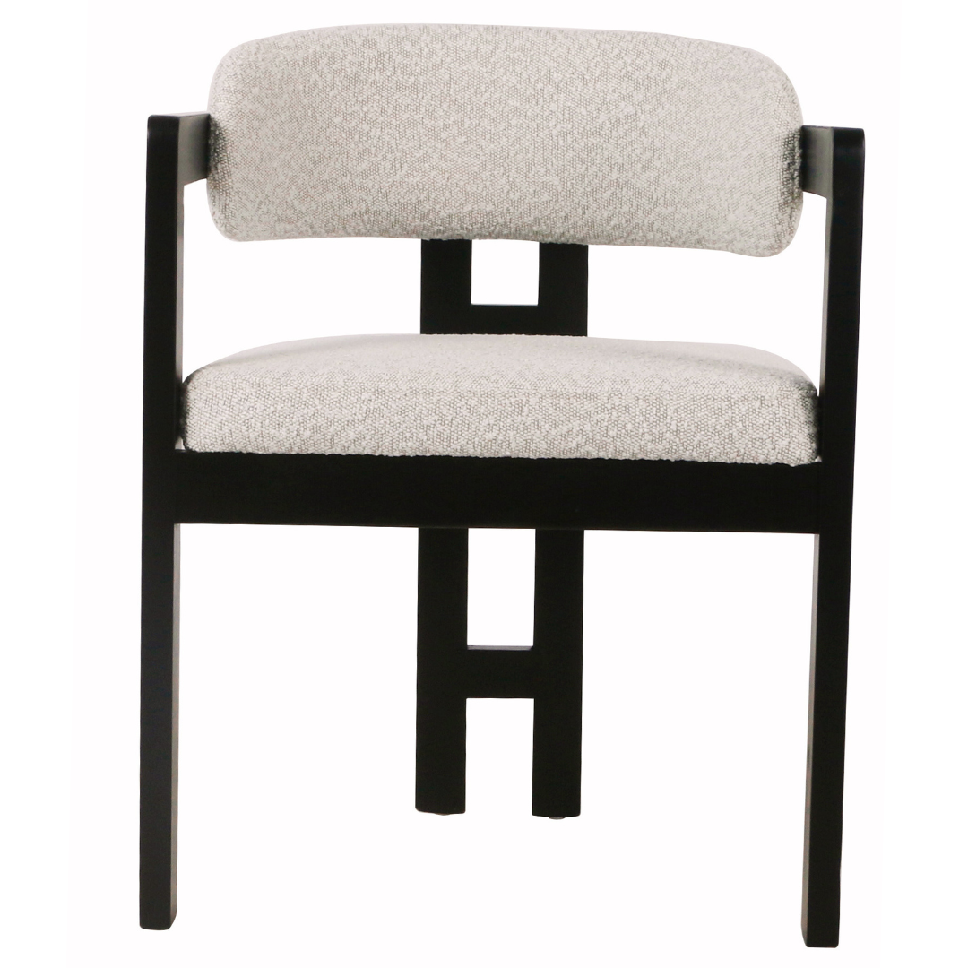 Eetkamerstoel Tribanto Bouclé Teddy stof - Zwart eikenhout