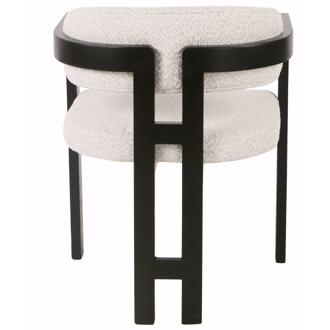 Eetkamerstoel Tribanto Bouclé Teddy stof - Zwart eikenhout