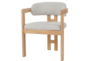 Eetkamerstoel Tribanto Bouclé Teddy stof - Licht eikenhout