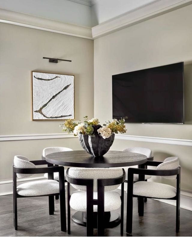 Eetkamerstoel Tribanto Bouclé Teddy stof - Zwart eikenhout