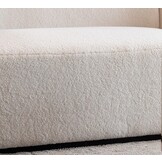 Zitbank Gusto met Ottomaan - Teddy stof Bouclé wit